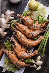 Marinated Tiger prawns