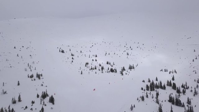ski resort Jasna Slovakia mountain aerial drone top view 4K