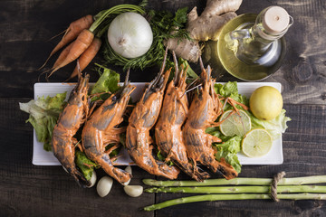 Marinated Tiger prawns