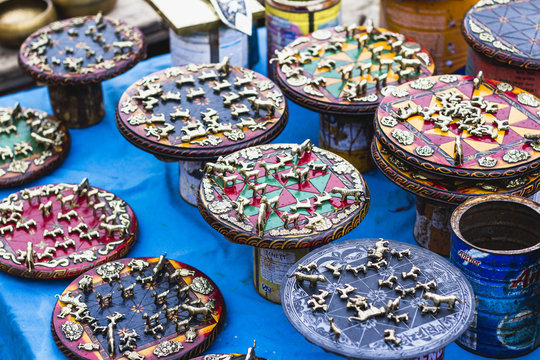 Slate Bagh Chal (Moving Tigers) Nepal Traditional Boardgame on tibetan market in Kathmandu, Nepal