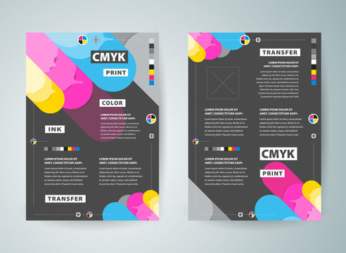 Flyer brochure design. Front and back template design cover. Business flyer size A4 template, cmyk print polygraphy colored