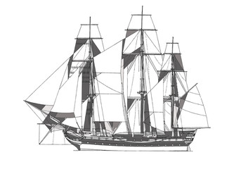 Ship with sail