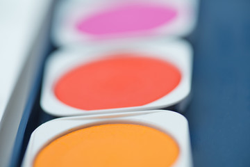 Watercolor paint palette.