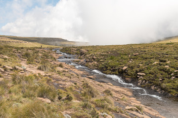 Fototapeta na wymiar Tugela River, above Tugela Falls, second tallest waterfall on earth