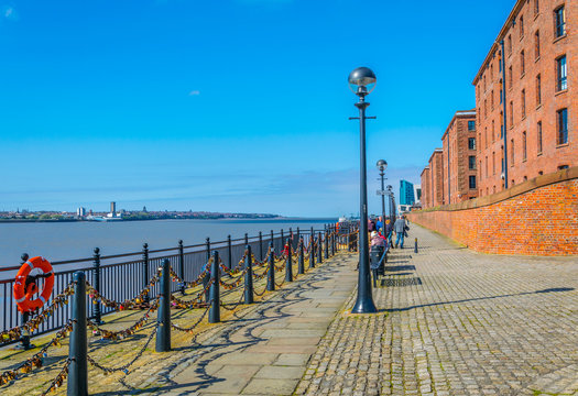 View Of The Kings Parade In Docklands Of Liverpool, England