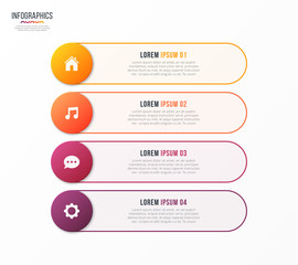 Infographic template with 4 options. Vector design for web, adve