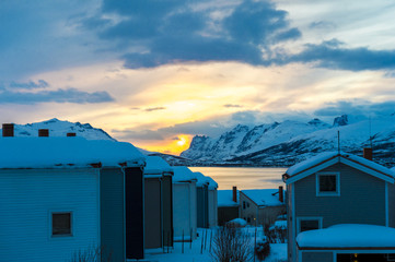 Obraz na płótnie Canvas winter rising. Tromso, Norway