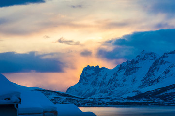 Fototapeta na wymiar winter rising. Tromso, Norway