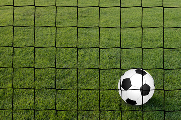 Football, view from behind the goal