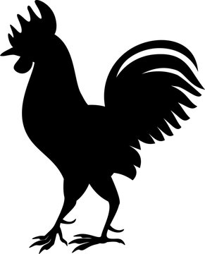 recommend clip art: Black rooster silhouette