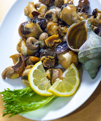 sea snails with lemon