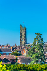 Aerial view of the Saint mary church in Warwick, England