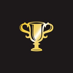 Fototapeta na wymiar trophy icon, logo with gold color 