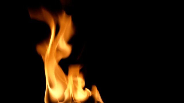 Inferno fire wall in slow motion with seamless loop isolated