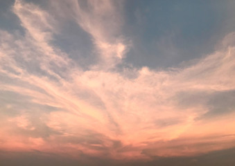 Fototapeta na wymiar Clouds sky background on sunset scene