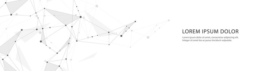 Vector banner design, network connection with lines and dots