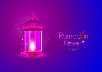 Illuminated lamp for Ramadan Kareem Greetings for Ramadan background