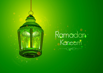 Illuminated lamp for Ramadan Kareem Greetings for Ramadan background