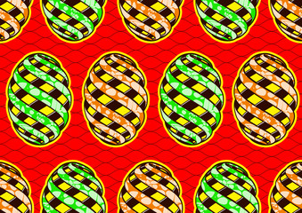 Textile fashion african print fabric super wax. vector illustration file.