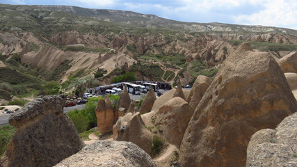 Tour Busses Visiting Devrent, Imaginary Valley, Cappadocia
