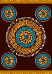 Textile fashion african print fabric sarong, vector illustration file.