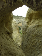 Window View From Inside An Ancient Cave House in Remote Area of Cappadocia
