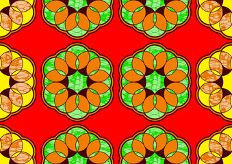 Textile fashion african print fabric super wax. vector illustration file.