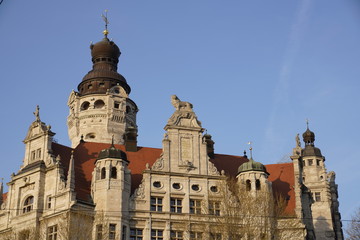 Fototapeta premium New Town Hall (Neues Rathaus) in Leipzig, Germany