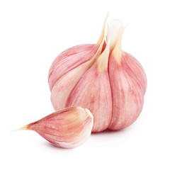 Young garlic isolated on white background