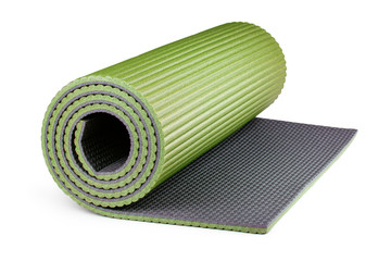 Yoga mat isolated on white background