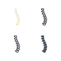 Back human bone medical icon vector flat silhouette colored line