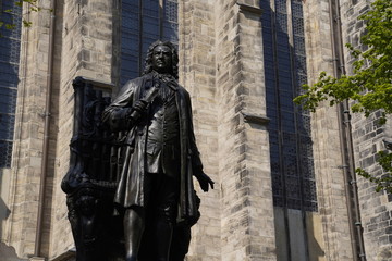 Statue of Johann Sebastian Bach in Leipzig, Germany