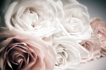 Papier Peint photo Roses bouquet de fleurs romantiques roses aux couleurs vintage
