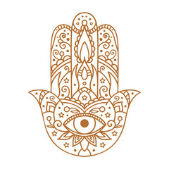 Vector illustration. Hamsa on a white background.