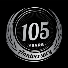 105 years anniversary. Anniversary logo design. 105 years logo