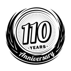 110 years anniversary. Anniversary logo design. 110 years logo