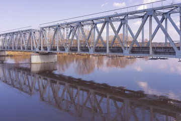 Bridge over the river in spring