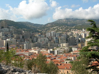 Monako, panorama Monte Carlo - obrazy, fototapety, plakaty