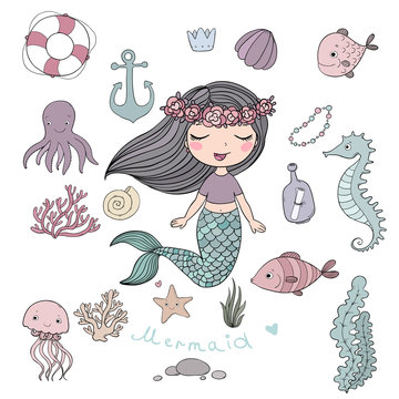 Marine illustrations set.