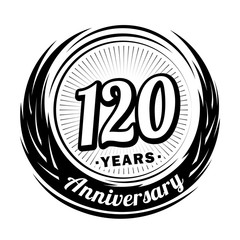120 years anniversary. Anniversary logo design. 120 years logo