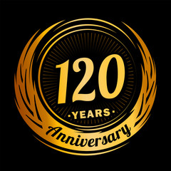 120 years anniversary. Anniversary logo design. 120 years logo