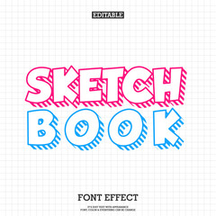 Sketchy hand drawing Font Effect