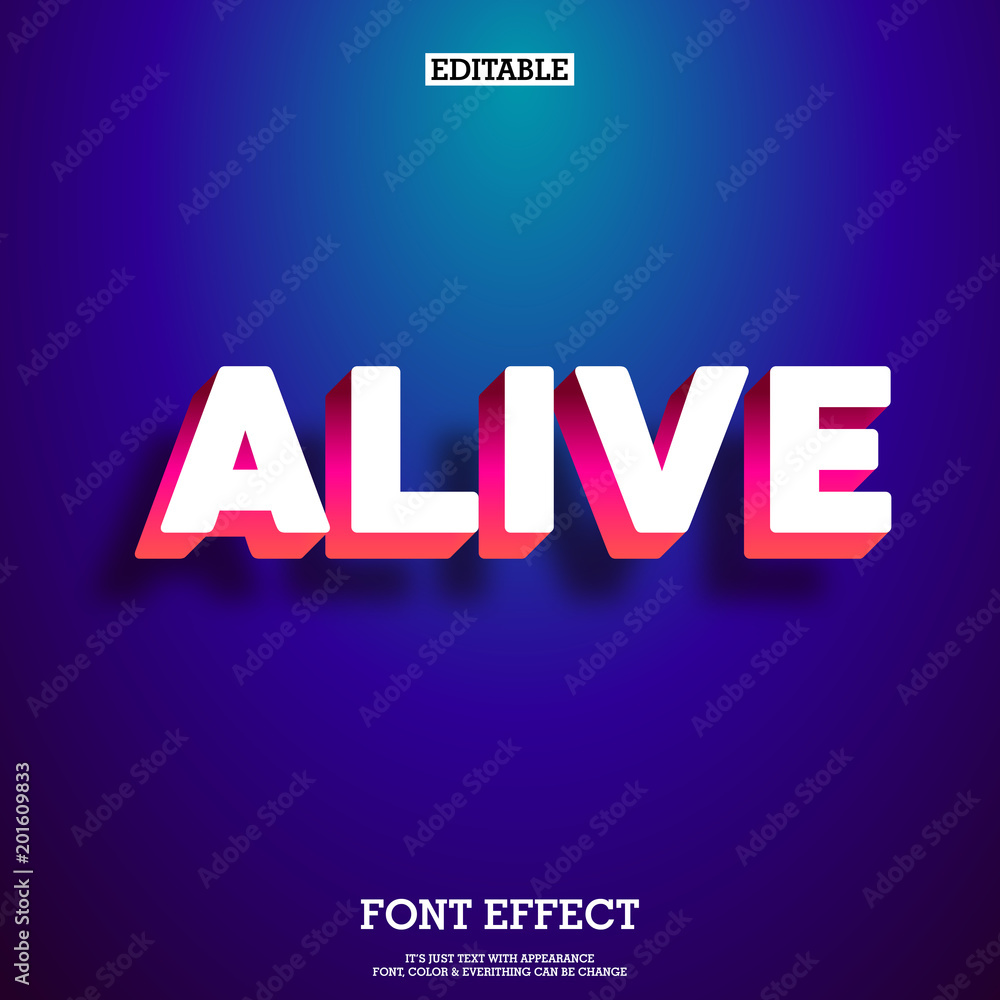 Aufkleber modern 3d floating font effect for futuristic theme design