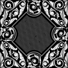 Black and white vintage decorative design
