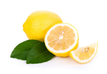 Fresh lemon isolated on white background