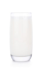 Glass of milk isolated on white background