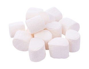 marshmallows on white background