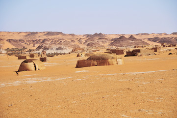 Village on the area of the Sahara desert  in north Chad   © robnaw