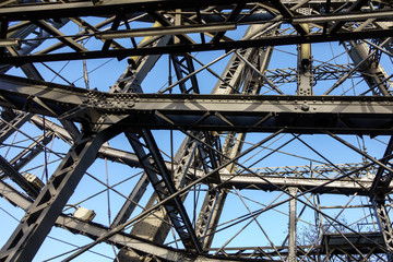 Steel beams structure close-up