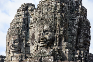 Fototapeta na wymiar Faces of Bayon temple in Angkor Thom at Siemreap, Cambodia.